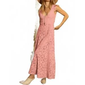 NEW BLUE BUTTERCUP rose lace flutter sleeve jumpsuit in pink